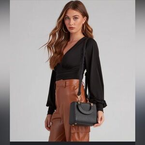 Windsor work it saffiano mini satchel bag nwt